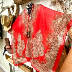 FAB Gypsy sheer poncho w resort vacation cruise vibe multifunctional